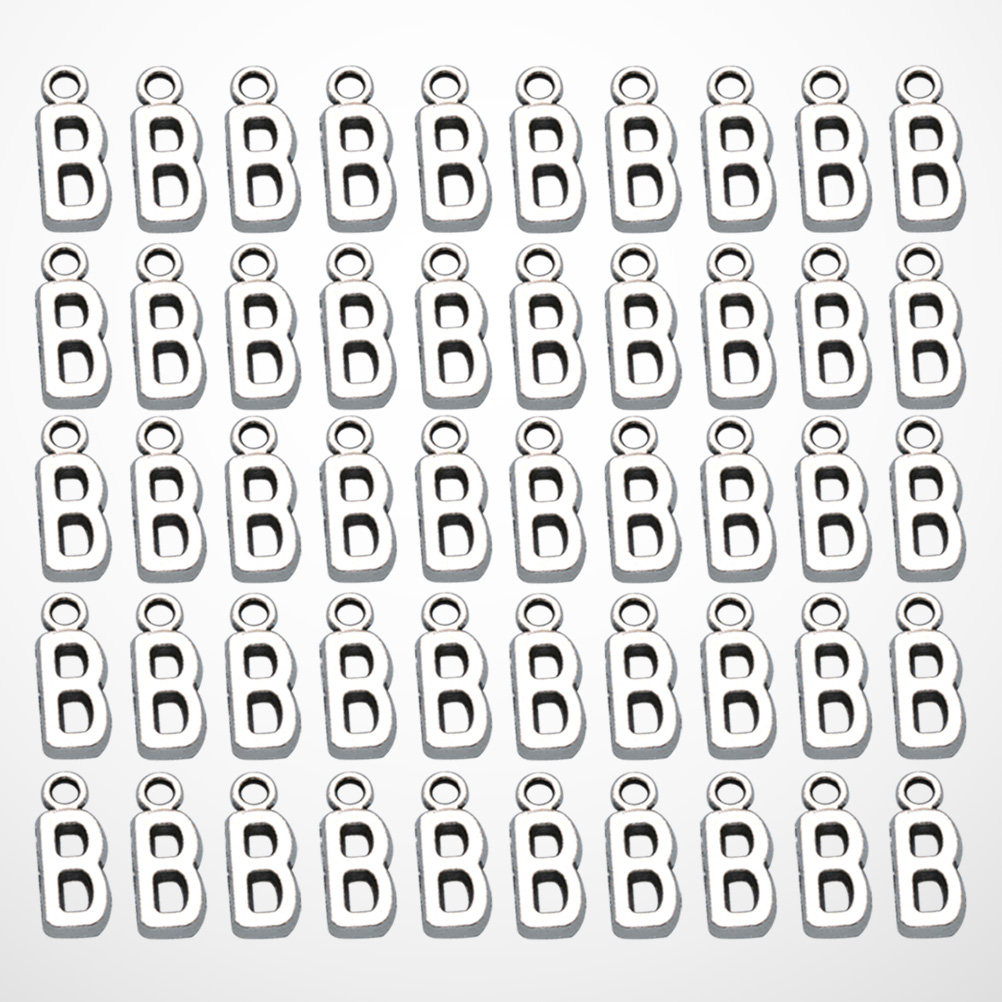 Embellish Craft - 50Pcs Alphabet Charms Pendants Alloy Letter