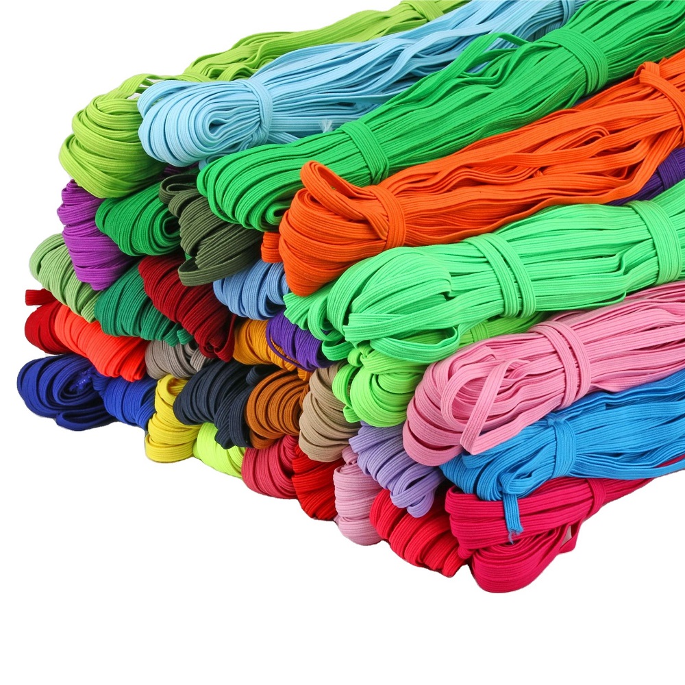 Lace Ribbon Trim - 6mm Colorful High-elastic Elastic Bands Rope
