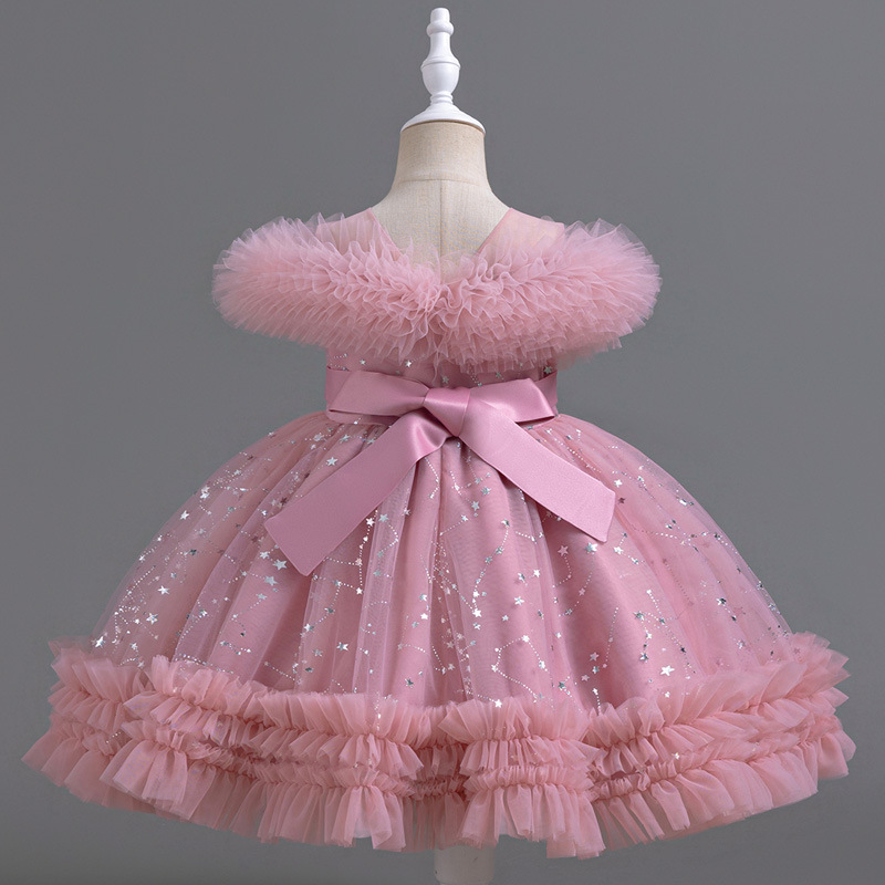 Fashion Princess Dress for Gir - Lace Ribbon Trim recension och pris