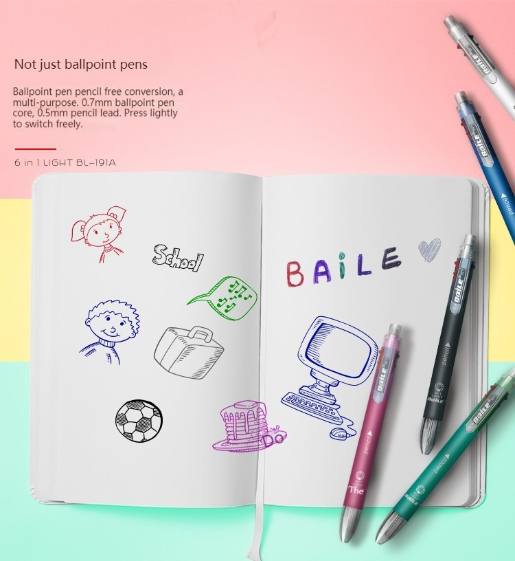 6 in 1 MultiColor Pen Ballpoin - Staedtler Pencil Lumocolor recension och pris