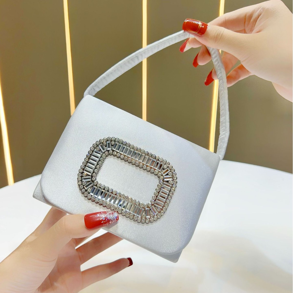 Luxury Mini Square Handbag Wom - Tassel Fringe Trim recension och pris