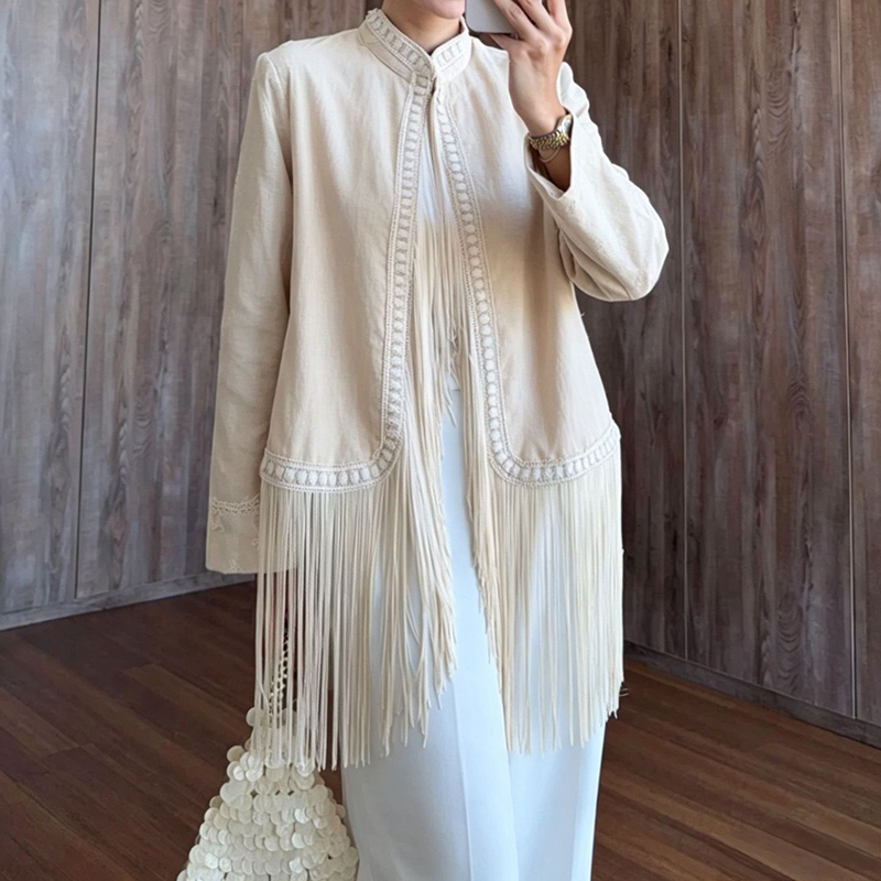 Autumn Boho Outerwear Coats Ha - Tassel Fringe Trim recension och pris