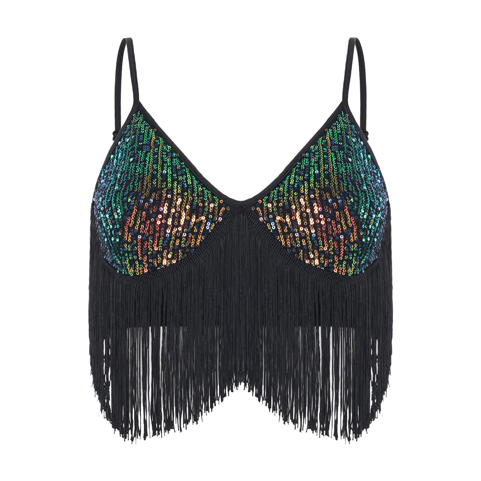 Women Latin Dance Glitter Sequ - Tassel Fringe Trim recension och pris
