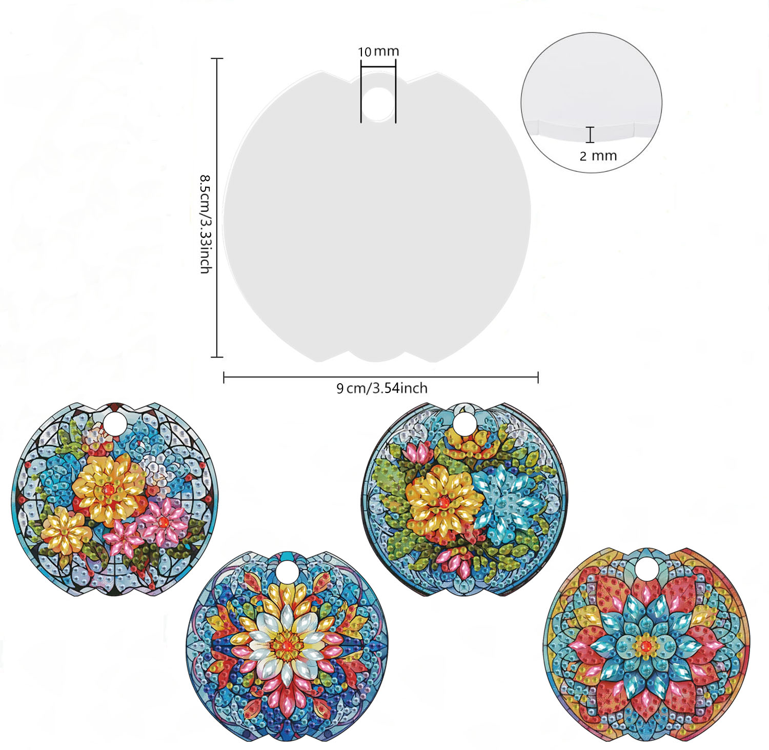 4piece floral DIY diamond art  - Embellish Craft recension och pris