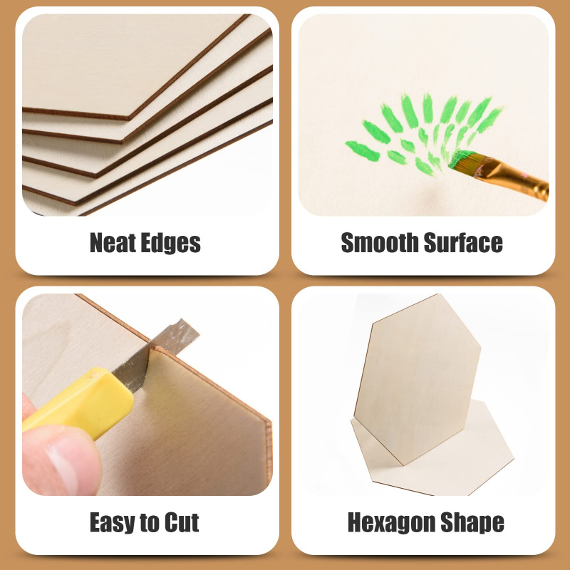 5cm Wooden Hexagon Blank Slice - Embellish Craft recension och pris