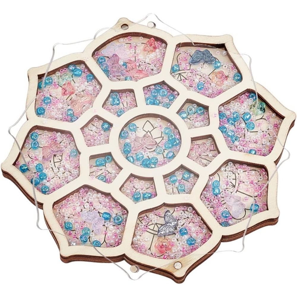 Wood Bead Organizer Tray Flowe - Craft Embellishment Storage recension och pris