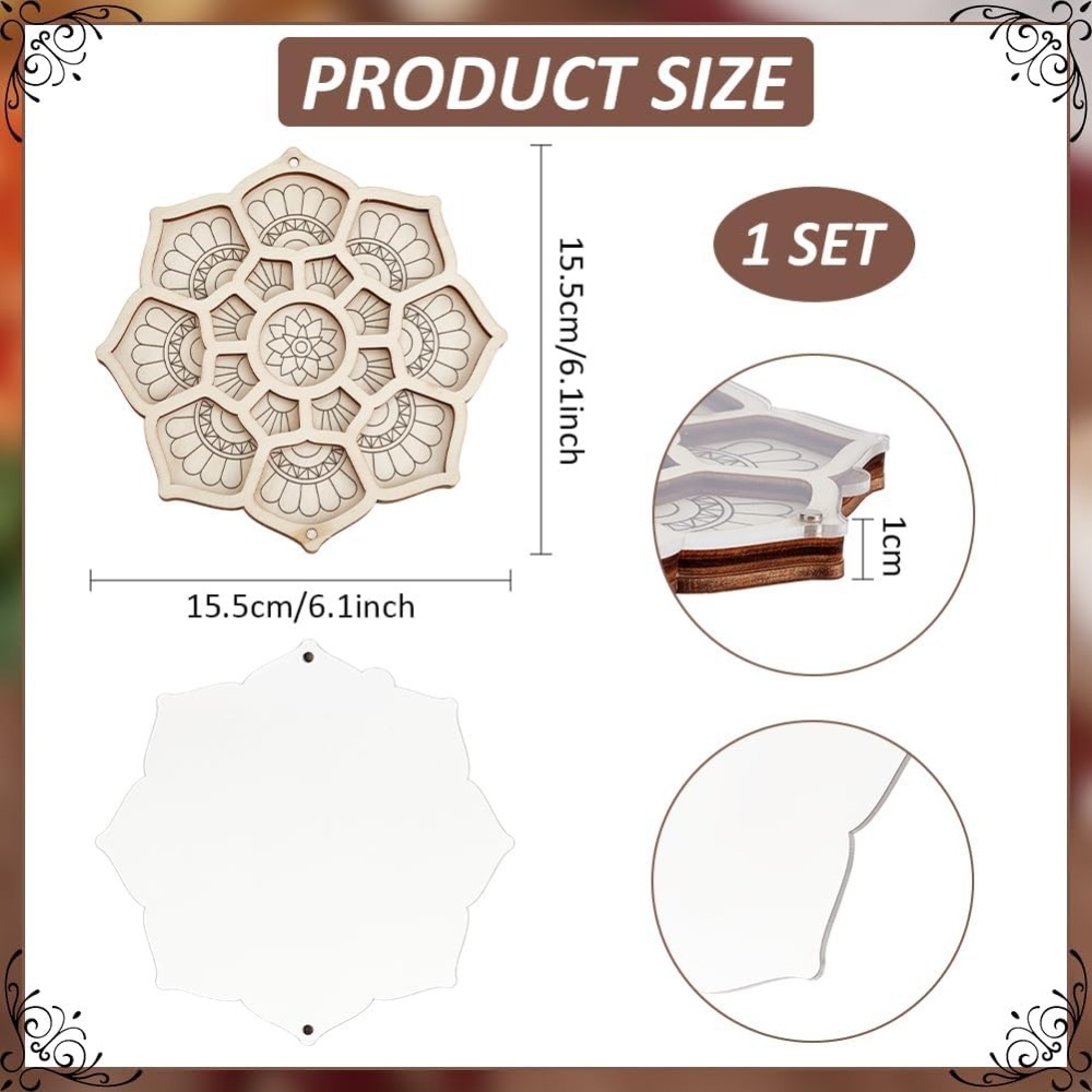 Wood Bead Organizer Tray Flowe - Craft Embellishment Storage recension och pris