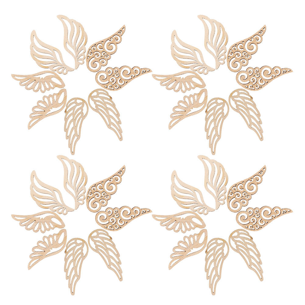 80Pcs Wooden Angel Wings Embel - Embellish Craft recension och pris