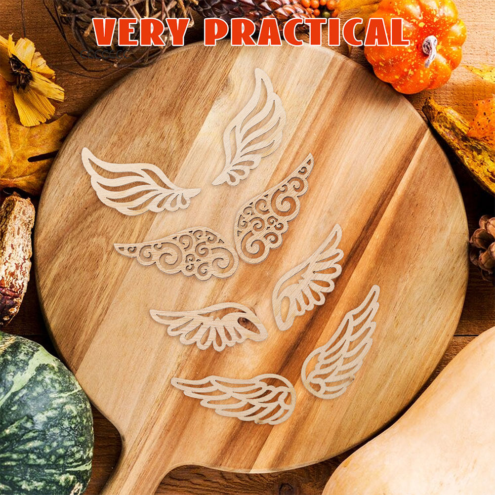 80Pcs Wooden Angel Wings Embel - Embellish Craft recension och pris